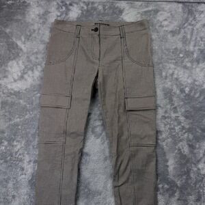 Theory Pants Womens 4 Brown‎ Houndstooth Cargo Tobie W Eloquent Slim Stretch
